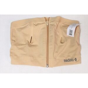 Medela Womens Size Medium Nursing Bra Nude Zip Up Front Stretch NWT NEW